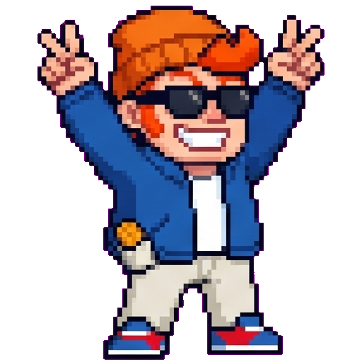 Mitch, pixel-art designer in a beanie