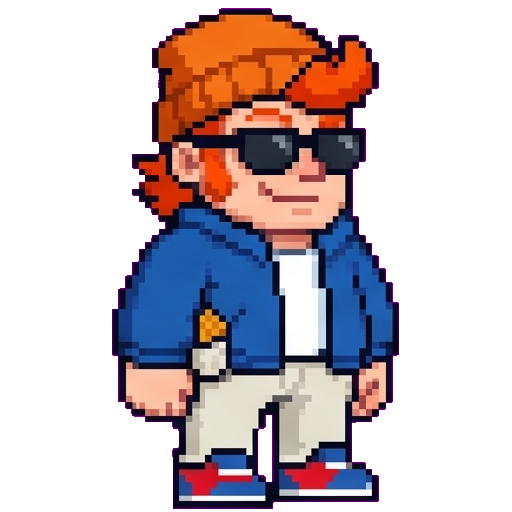 Mitch, pixel-art designer in a beanie